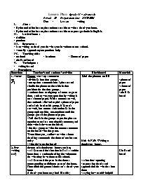 Giáo án môn Tiếng Anh 11 - Unit 4: Lesson: writing - Period 29: Preparation