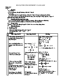 Giáo án môn Toán 11 - Bài tập phương trình mũ và logarit