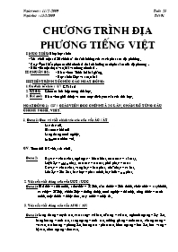 Giáo án Ngữ văn lớp 6 - Tiết dạy 91: Chương trình địa phương Tiếng Việt