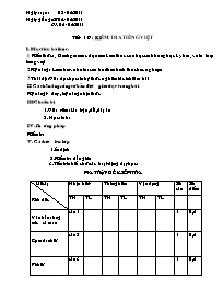 Giáo án Ngữ văn Lớp 6 - Tiết 117: Kiểm tra Tiếng Việt - Năm học 2010-2011