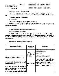 Giáo án Ngữ văn Lớp 6 - Tiết 14: Chủ đề và dà