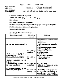 Giáo án Ngữ văn Lớp 6 - Tiết 15+16: Tìm hiểu đề và cách làm bài văn tự sự - Năm học 2008-2009 - Khoàng Thị Chính