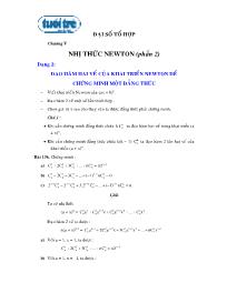 Tài liệu ôn tập Đại số tổng hợp - Chương V: Nhị thức Newton (Phần 2) - Phạm Hồng Danh