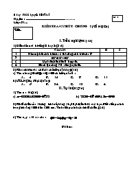 Đề kiểm tra một tiết Số học Lớp 6 - Trường THCS Nguyễn Tất Thành (Có đáp án)