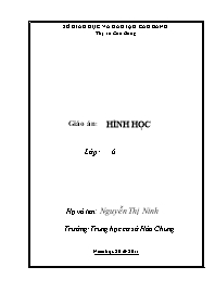 Giáo án Hình học Lớp 6 - Năm học 2010-2011 - 