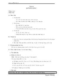 Giáo án Hình học Lớp 6 - Tiết 25, Bài 9: Tam giác - Nguyễn Phương
