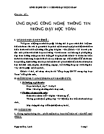 Ứng dụng CNTT trong dạy học Toán - Nguyễn Duy Linh