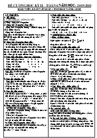 Đề cương học kỳ II - Môn Toán Lớp 6 - Năm học 2009-2010 - Đoàn Văn Luận