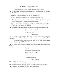Bài kiểm tra môn Tiếng Việt vào Lớp 6 (Đề thao khảo số 1)