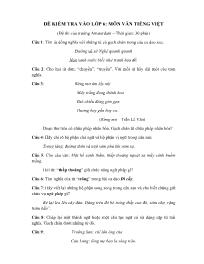 Bài kiểm tra môn Tiếng Việt vào Lớp 6 (Đề tha