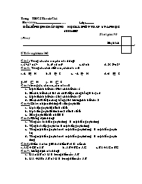 Đề kiểm tra chất lượng học kỳ I - Môn Toán Lớp 6 - Năm học 2006-2007 - Trường THCS Thanh Chi