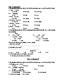 Đề kiểm tra học kỳ II môn Anh Văn Lớp 6