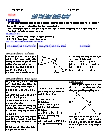 Giáo án Hình học Lớp 7 - Tiết 20: Hai tam giác bằng nhau