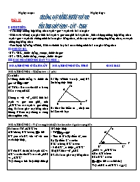 Giáo án Hình học Lớp 7 - Tiết 25: Trường hợp bằng nhau thứ hai của tam giác cạnh-góc-cạnh