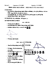 Giáo án Hình học Lớp 8 - Tiết 40: Tính chất đường phân giác của tam giác - Năm học 2009-2010
