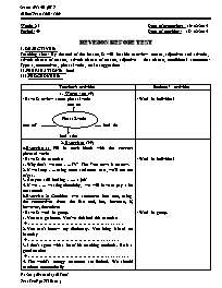 Giáo án Tiếng Anh Lớp 9 - Tiết 49: Revision before test - Năm học 2013-2014 - Ngô Thị Hương