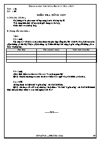 Giáo án tự chọn Ngữ văn Lớp 8 - Tiết 9: Kiểm tra tổng hợp - Học kỳ II - Năm học 2011-2012 - Trường THCS Tân Châu