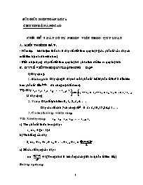 Tài liệu bồi dưỡng học sinh giỏi môn Toán Lớp