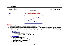 Giáo án Hình học Lớp 6 - Tiết 1 đến 26 - Năm học 2006-2007