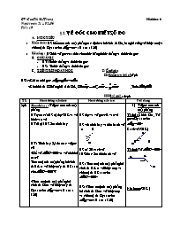 Giáo án Hình học Lớp 6 - Tiết 19, Bài 5: Vẽ góc cho biết số đo - Năm học 2005-2006 - Cao Thị Mỹ Trang