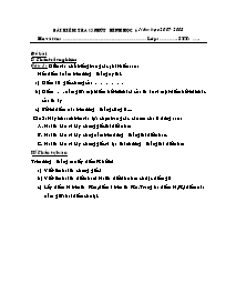 Bài kiểm tra 15 phút môn Hình học Lơp 6 - Năm học 2007-2008