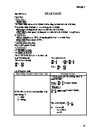 Giáo án Đại số - Lớp 7 - Tiết 11: Tỉ lệ thức 