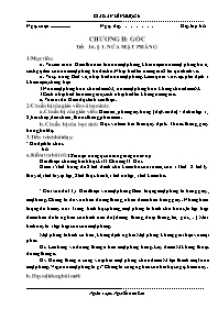 Giáo án Hình học - Lớp 6 - Tiết 16, Bài 1: Nửa mặt phẳng - Nguyễn Anh Sơn (bản 3 cột)