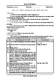 Giáo án Hình học - Lớp 6 - Tiết 23, Bài 7: Thực hành đo góc trên mặt đất - Nguyễn Anh Sơn (bản 3 cột)