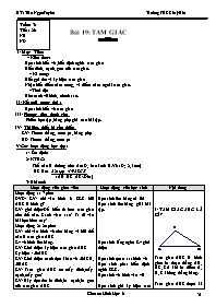 Giáo án Hình học Lớp 6 - Tiết 26, Bài 19: Tam giác - Trần Ngọc Tuyền