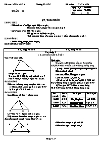 Giáo án Hình học Lớp 6 - Tiết 26, Bài 9: Tam giác - Năm học 2005-2006 - Tạ Thị Hiển