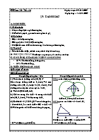 Giáo án Hình học - Lớp 6 - Tiết 26, Bài 9: Tam giác - Năm học 2006-2007