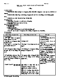 Giáo án Số học Lớp 6 - Tiết 41: Tập hợp các số nguyên - Nguyễn Thanh Đăng (bản 2 cột)