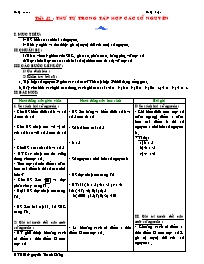 Giáo án Số học Lớp 6 - Tiết 42: Thứ tự tạp hợp các số nguyên - Nguyễn Thanh Đăng (bản 2 cột)