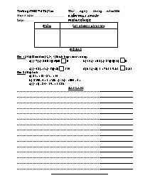 Bài kiểm tả 15 phút môn Số học Lớp 6 - Trường