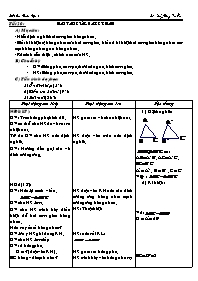 Giáo án Hình học Lớp 7 - Tiết 20: Hai tam giác bằng nhau - Lý Hồng Tuấn