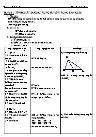 Giáo án Hình học Lớp 7 - Tiết 53: Tính chất đường trung tuyến trong tam giác - Lý Hồng Tuấn