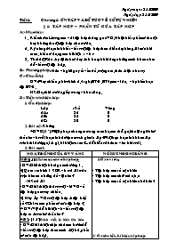 Giáo án môn Số học Lớp 6 - Tiết 1 đến 30 - Năm học 2007-2008