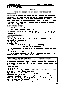 Giáo án môn Số học Lớp 6 - Tiết 27: Phân tích