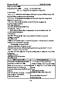 Giáo án môn Số học Lớp 6 - Tiết 44: Cộng hai số nguyên cùng dấu - Năm học 2009-2010 - Phạm Ngọc Thúy Liễu