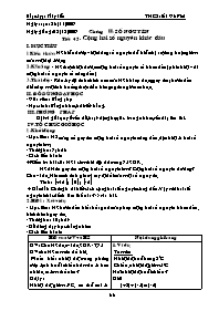 Giáo án môn Số học Lớp 6 - Tiết 45: Cộng hai số nguyên khác dấu - Năm học 2009-2010 - Phạm Ngọc Thúy Liễu