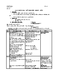 Giáo án môn Số học Lớp 6 - Tiết 61, Bài 10: Nhân hai số nguyên khác dấu - Năm học 2005-2006 - Cao Thị Mỹ Trang