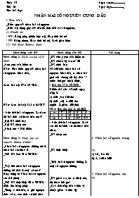 Giáo án môn Số học Lớp 6 - Tiết 61: Nhân hai 