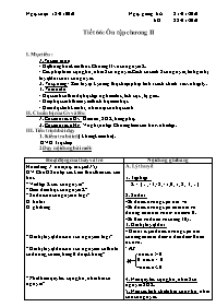 Giáo án môn Số học Lớp 6 - Tiết 66: Ôn tập chương II - Năm học 2009-2010 (Bản 2 cột)