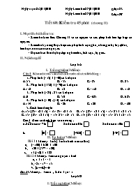 Giáo án môn Số học Lớp 6 - Tiết 68: Kiểm tra 45 phút (chương II) - Năm học 2009-2010