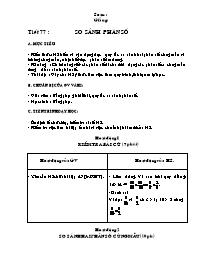 Giáo án môn Số học Lớp 6 - Tiết 77 đến 78 - Năm học 2006-2007 (Bản 2 cột)