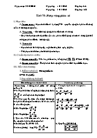 Giáo án môn Số học Lớp 6 - Tiết 78: Phép cộng