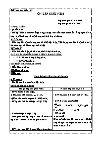 Giáo án Số học Lớp 6 - Tiết 108: Ôn tập cuối năm - Năm học 2006-2007