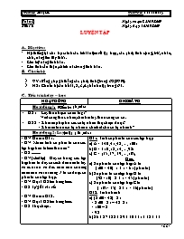 Giáo án Số học Lớp 6 - Tiết 16: Luyện tập - Năm học 2009-2010 - Võ Văn Đồng