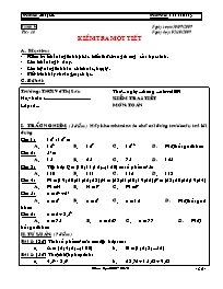 Giáo án Số học Lớp 6 - Tiết 18: Kiểm tra 1 ti