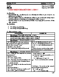 Giáo án Số học Lớp 6 - Tiết 20: Dấu hiệu chia